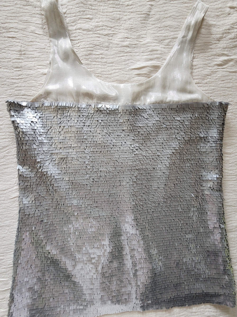 NWT Badgley Mischka Silver Sequin Glam Tank Top Boutique Value 355 $